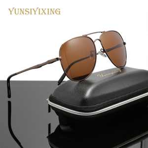 YSYX Vintage Polarized Lens Men's Sunglasses Brand Glasses   Classic Pilot Fishing Sun Glasses Anti Blue ray sun protective 6121