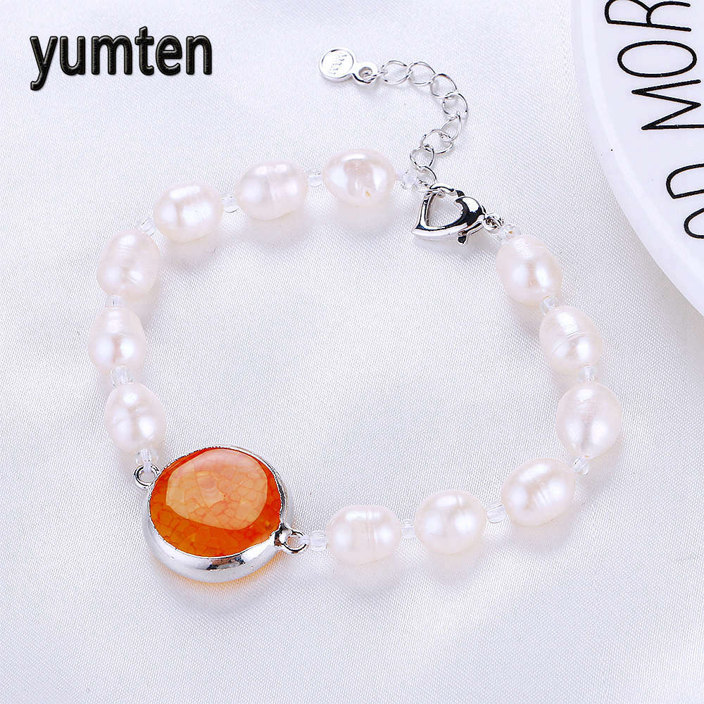 1pc New red gemstone A level Pearls Bracelet round Pearl Boys For Women Natural Pearl Powder Bracelet Jewelry Gifts B017