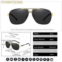 Load image into Gallery viewer, YUNSIYIXING Aluminum Men&#39;s Sunglasses Polarized Vintage Brand Sun Glasses Men Driving Eyewear Accessories Oculos de sol 8521