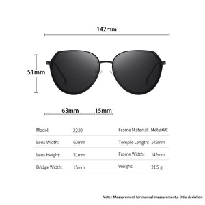 YUNSIYIXING Polarized Women Sunglasses Butterfly Brand Sun Glasses  Coating Mirror Driving Eyewear For Women 2220