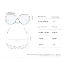 Load image into Gallery viewer, YUNSIYIXING Polarized Women's Sunglasses Butterfly Brand Sun Glasses Coating Mirror Driving Eyewear Oculos de sol 3157