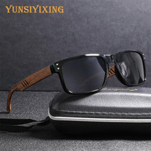 Carica l&#39;immagine nel visualizzatore di Gallery, YUNSIYIXING Wooden Polarized Sunglasses Men Square Resin Sun Glasses Natural Wood UV400 Mirror Eyewear Men/Women Oculos de sol