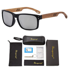 Carica l&#39;immagine nel visualizzatore di Gallery, YUNSIYIXING Wooden Polarized Sunglasses Men Square Resin Sun Glasses Natural Wood UV400 Mirror Eyewear Men/Women Oculos de sol