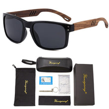 Carica l&#39;immagine nel visualizzatore di Gallery, YUNSIYIXING Wooden Polarized Sunglasses Men Square Resin Sun Glasses Natural Wood UV400 Mirror Eyewear Men/Women Oculos de sol