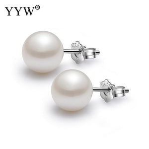 Big Natural Pearl Earrings For Women Pure White Stub Earrings Women Jewelry Gift Earring Women 2017