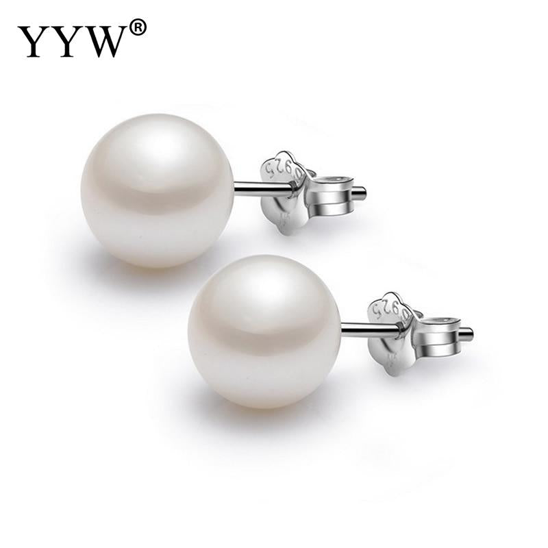 Big Natural Pearl Earrings For Women Pure White Stub Earrings Women Jewelry Gift Earring Women 2017