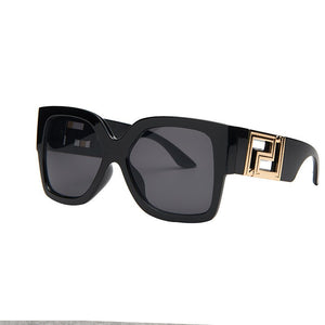 YZAHNEGN Retro large black leopard print square Sunglasses trend women  brand sunglasses women elegant Sunglasses 2023