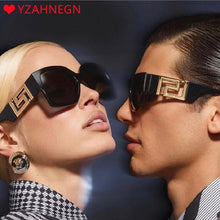 Load image into Gallery viewer, YZAHNEGN Retro large black leopard print square Sunglasses trend women  brand sunglasses women elegant Sunglasses 2023