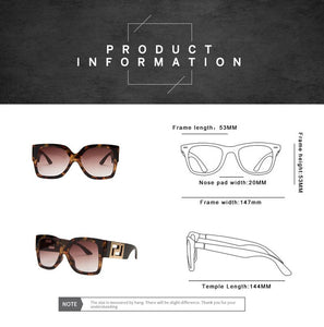 YZAHNEGN Retro large black leopard print square Sunglasses trend women  brand sunglasses women elegant Sunglasses 2023