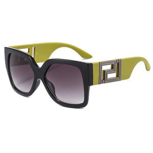 YZAHNEGN Retro large black leopard print square Sunglasses trend women  brand sunglasses women elegant Sunglasses 2023