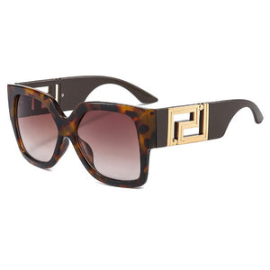 YZAHNEGN Retro large black leopard print square Sunglasses trend women  brand sunglasses women elegant Sunglasses 2023