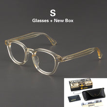 Load image into Gallery viewer, Yellow Johnny Depp Glasses Men Computer Goggles Clean Lens Brand Vintage Acetate Optical LEMTOSH Eyeglasses Frame Women