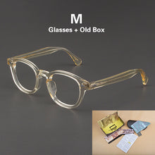 Load image into Gallery viewer, Yellow Johnny Depp Glasses Men Computer Goggles Clean Lens Brand Vintage Acetate Optical LEMTOSH Eyeglasses Frame Women