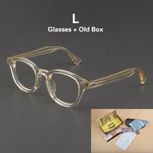 Load image into Gallery viewer, Yellow Johnny Depp Glasses Men Computer Goggles Clean Lens Brand Vintage Acetate Optical LEMTOSH Eyeglasses Frame Women
