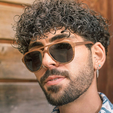 Yellow Skateboard Aviation Wood Sunglasses Men Women Polarized Trending Sun Glasses Brand Designer Female Ray Oculos De Sol