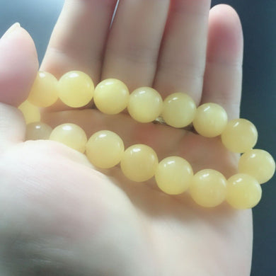 Perline rotonde in pietra gialla AAA + perline in pietra naturale per la creazione di gioielli, collana, braccialetto, filo, scegli la taglia, regalo perline 8-12mm gratuito 
