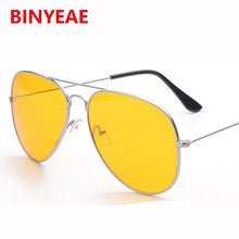 Load image into Gallery viewer, Yellow pilot Glasses women Night Vision Driving glasses big car glasses eyeglasses frames women Eyewear gafas oculos