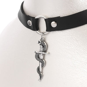 Yennefer Black Leather Choker Wild Hunt Game Cosplay Medallion Pendant For Women Hip-hop Charm Necklace Clavicle Cool Jewelry