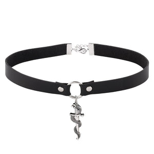 Yennefer Black Leather Choker Wild Hunt Game Cosplay Medallion Pendant For Women Hip-hop Charm Necklace Clavicle Cool Jewelry