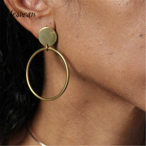 Simple Circle Earrings for Women Geometric Round Ear Jewelry Fashion Trendy Personality Female Jewelry Accessories