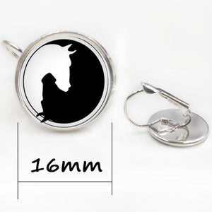 Yin Yang Horse Logo 2Styles Silver Pendant Necklace Long Chian Statement Handmade Necklace For Women