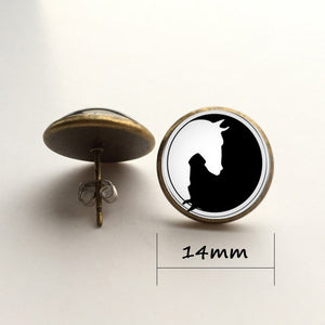 Yin Yang Horse Logo 2Styles Silver Pendant Necklace Long Chian Statement Handmade Necklace For Women