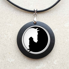 Load image into Gallery viewer, Yin Yang Horse Logo 2Styles Silver Pendant Necklace Long Chian Statement Handmade Necklace For Women