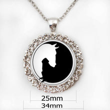 Load image into Gallery viewer, Yin Yang Horse Logo 2Styles Silver Pendant Necklace Long Chian Statement Handmade Necklace For Women