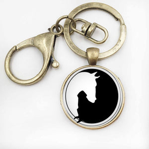 Yin Yang Horse Logo 2Styles Silver Pendant Necklace Long Chian Statement Handmade Necklace For Women
