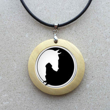 Load image into Gallery viewer, Yin Yang Horse Logo 2Styles Silver Pendant Necklace Long Chian Statement Handmade Necklace For Women
