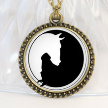 Load image into Gallery viewer, Yin Yang Horse Logo 2Styles Silver Pendant Necklace Long Chian Statement Handmade Necklace For Women
