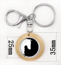 Load image into Gallery viewer, Yin Yang Horse Logo 2Styles Silver Pendant Necklace Long Chian Statement Handmade Necklace For Women