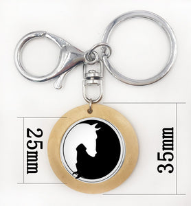 Yin Yang Horse Logo 2Styles Silver Pendant Necklace Long Chian Statement Handmade Necklace For Women