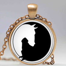 Load image into Gallery viewer, Yin Yang Horse Logo 2Styles Silver Pendant Necklace Long Chian Statement Handmade Necklace For Women