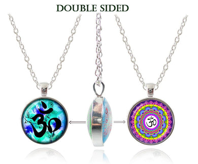 Collana yoga om ciondolo mandala gioielli double face namaste senza collo collane da donna buddismo Collana con dichiarazione Zen all'ingrosso 