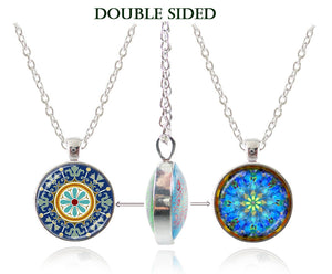 Yoga necklace om pendant mandala jewelry double faced namaste necklesswomen necklaces buddhism Zen statement necklace wholesale