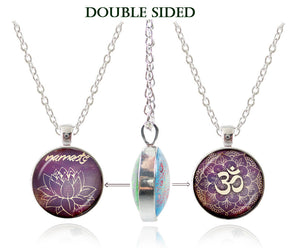 Yoga necklace om pendant mandala jewelry double faced namaste necklesswomen necklaces buddhism Zen statement necklace wholesale