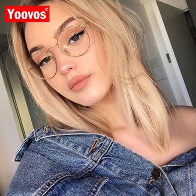 Yoovos 2023 Glasses Frame Women  Round Eyeglasses Frames Vintage Brand Designer Okulary Blue Light Eyewear Gafas De Mujer