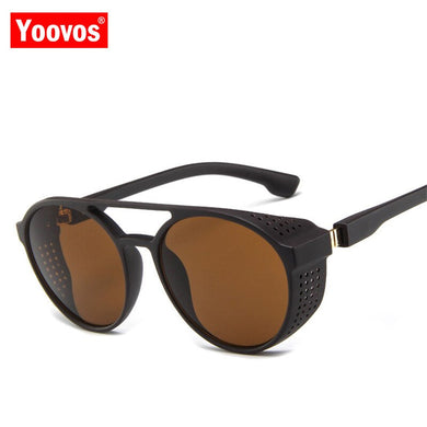 Yoovos 2023 Punk Sunglasses Men Vintage  Brand Designer Eyeglasses Street Beat Shopping Oculos De Sol Gafas UV400