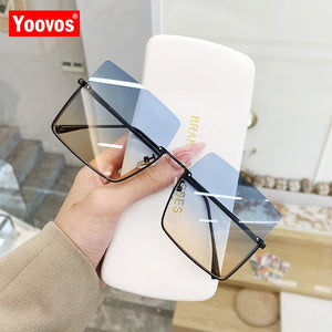 2022 Sunglasses Women Luxury Sun Glasses For Women Glasses Retro Brand Square Sunglasses Women Metal Half Frame Eyewear