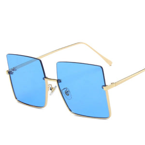 2022 Sunglasses Women Luxury Sun Glasses For Women Glasses Retro Brand Square Sunglasses Women Metal Half Frame Eyewear