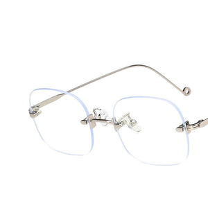 2022 Women Glasses Frame Luxury Eyeglasses Frame Women Anti Blue Light Eyewear Optics Brand Women Frameless Spectacle