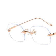 Load image into Gallery viewer, 2022 Women Glasses Frame Luxury Eyeglasses Frame Women Anti Blue Light Eyewear Optics Brand Women Frameless Spectacle