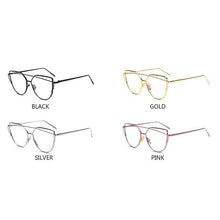 Load image into Gallery viewer, Cateye Glasses For Women 2022 Optical Eyewear Metal Frame Eyeglasses Retro Okulary Women Luxury Blue Light Gafas De Mujer