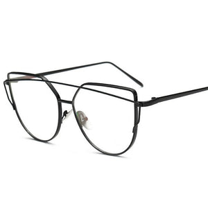 Cateye Glasses For Women 2022 Optical Eyewear Metal Frame Eyeglasses Retro Okulary Women Luxury Blue Light Gafas De Mujer