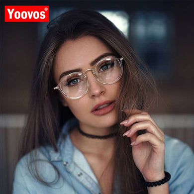 Yoovos Round Glasses Frame Blue Light Glasses For Women  Transparent Eyeglasses Computer Eyeglasses Frames Optical Clear