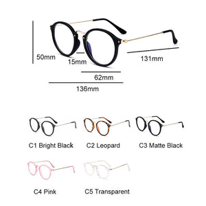 Round Glasses Frame Blue Light Glasses For Women Luxury Transparent Eyeglasses Computer Eyeglasses Frames Optical Clear