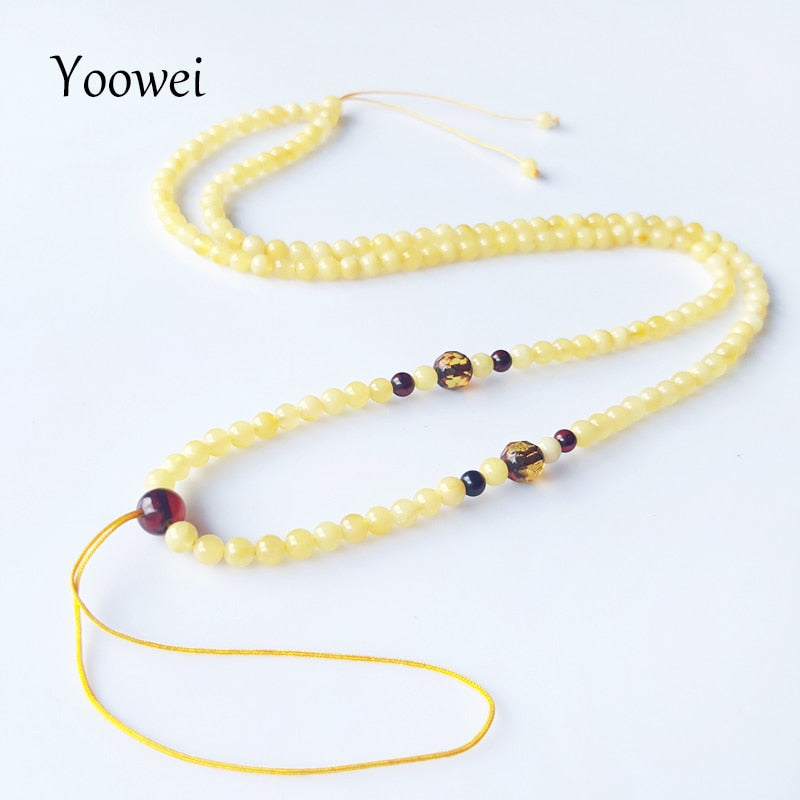 3.6mm Amber Necklace Wholesale Genuine Round Small Beads 100% Original Natural Baltic Honey Amber Women Jewelry Supplies
