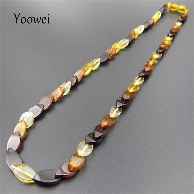 45cm Amber Necklace for Women Oval Original Beads New Year Gifts Healing Adults Natural Baltic Amber Jewelry Wholesale