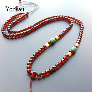 4mm Natural Amber Necklace for Unisex 50cm Adjustable Chain Necklace Birthd Gifts Real Natural Amber Men Women Jewelry
